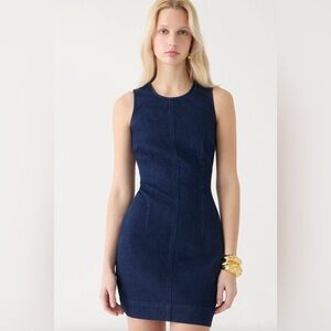 NWT J.Crew fitted denim mini dress in Rinse Wash Size 10